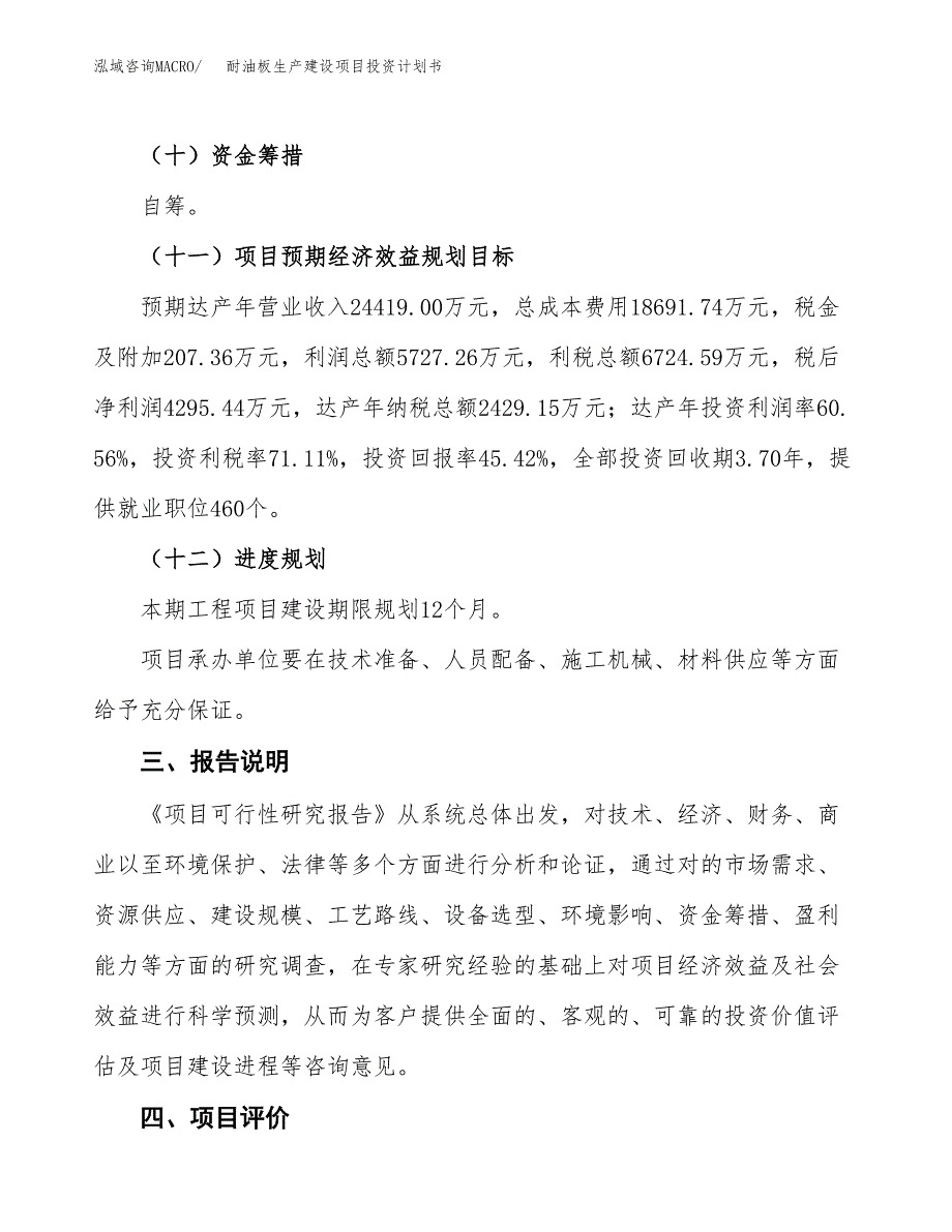 （参考版）耐油板生产建设项目投资计划书_第4页