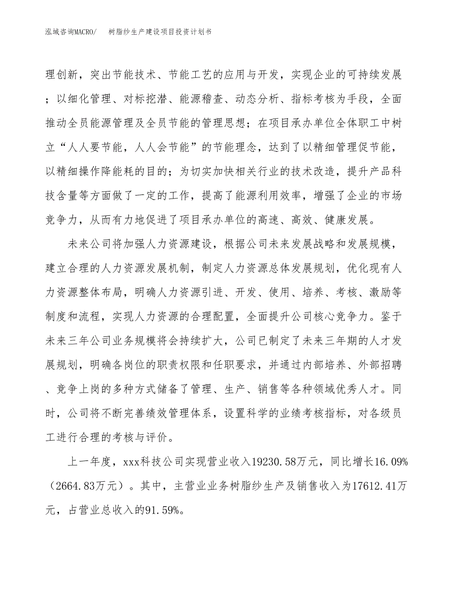 （参考版）树脂纱生产建设项目投资计划书_第2页