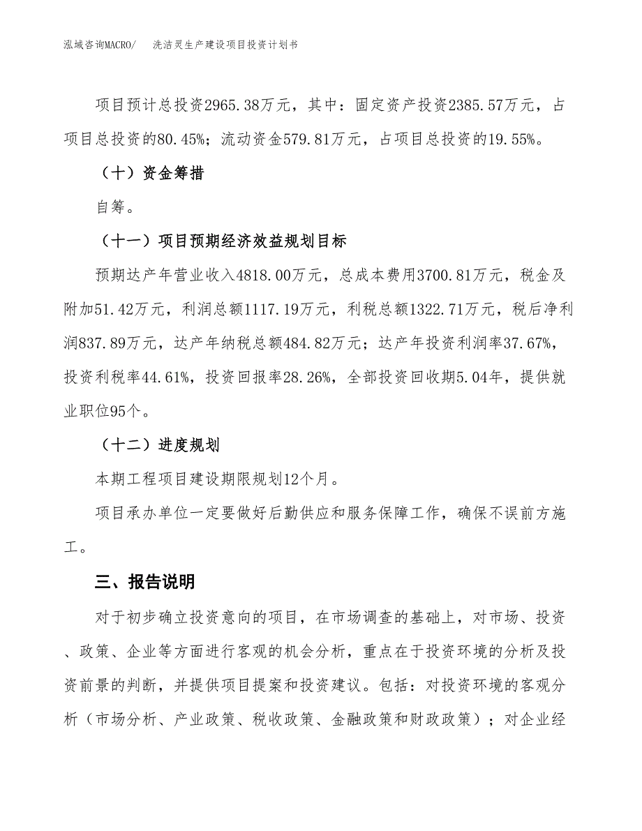 （参考版）洗洁灵生产建设项目投资计划书_第4页