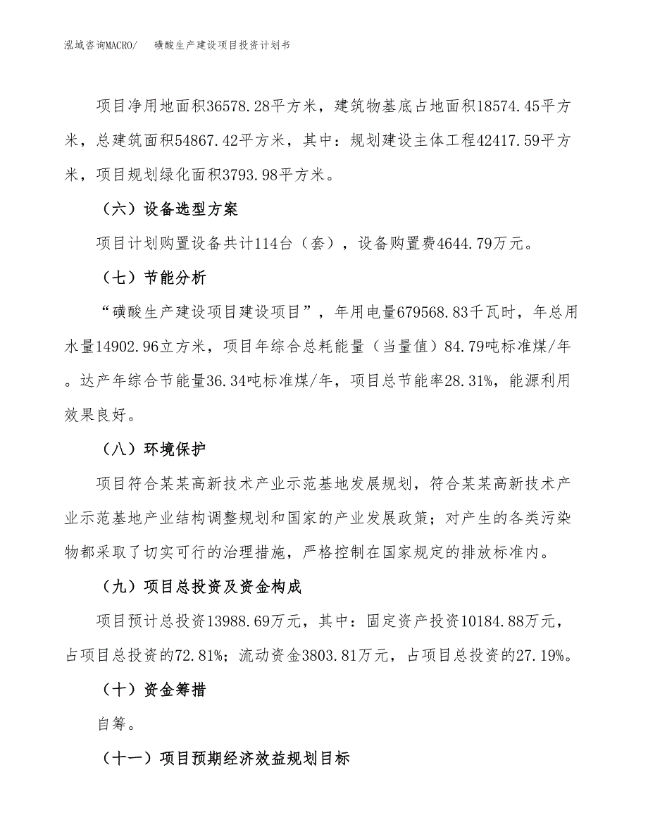 （参考版）磺酸生产建设项目投资计划书_第3页