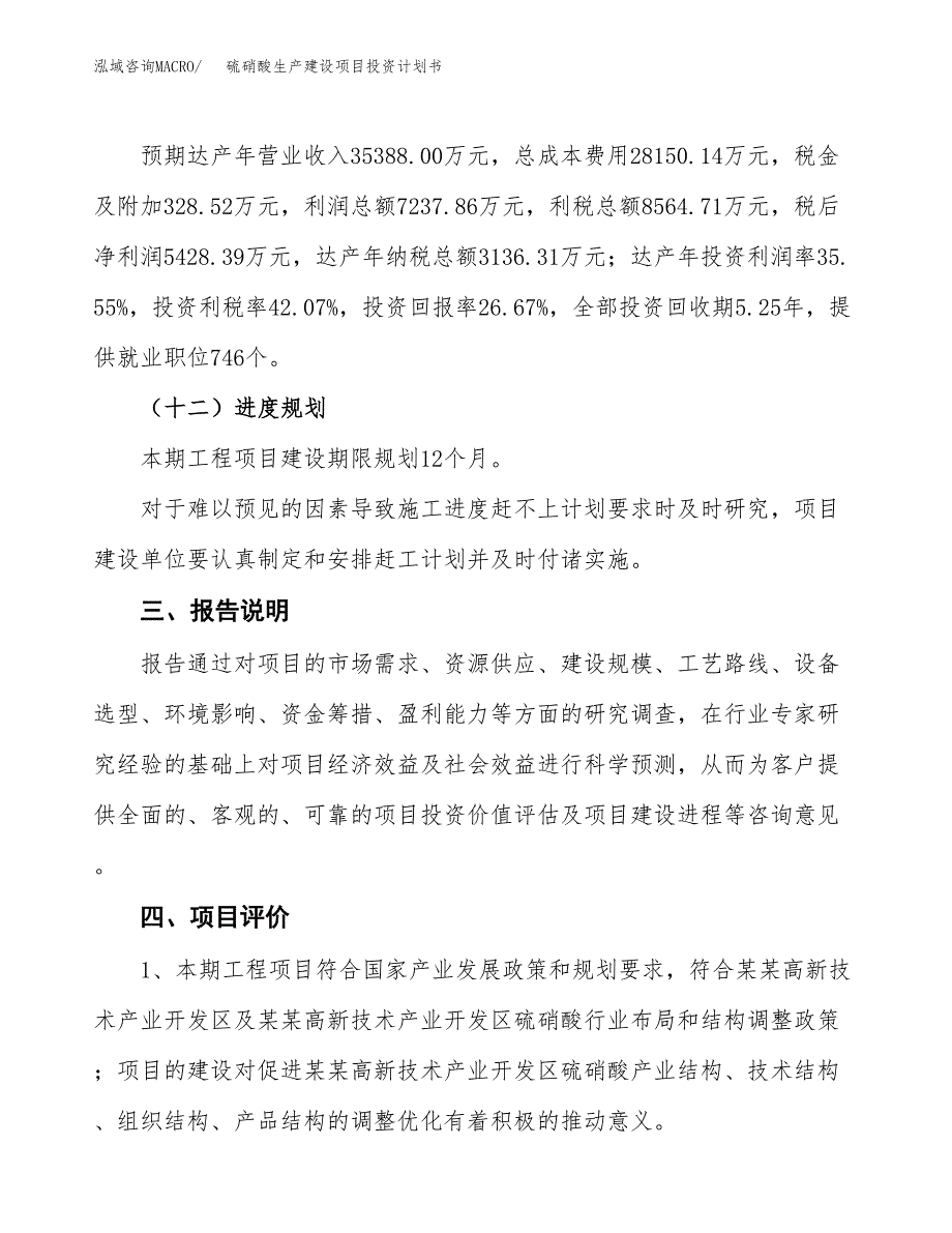 （参考版）硫硝酸生产建设项目投资计划书_第4页