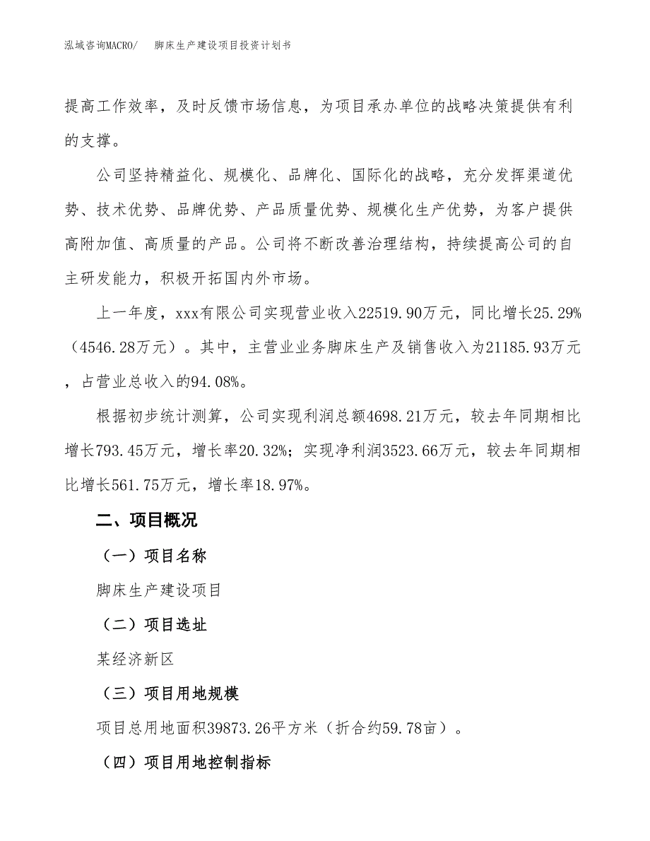 （参考版）脚床生产建设项目投资计划书_第2页