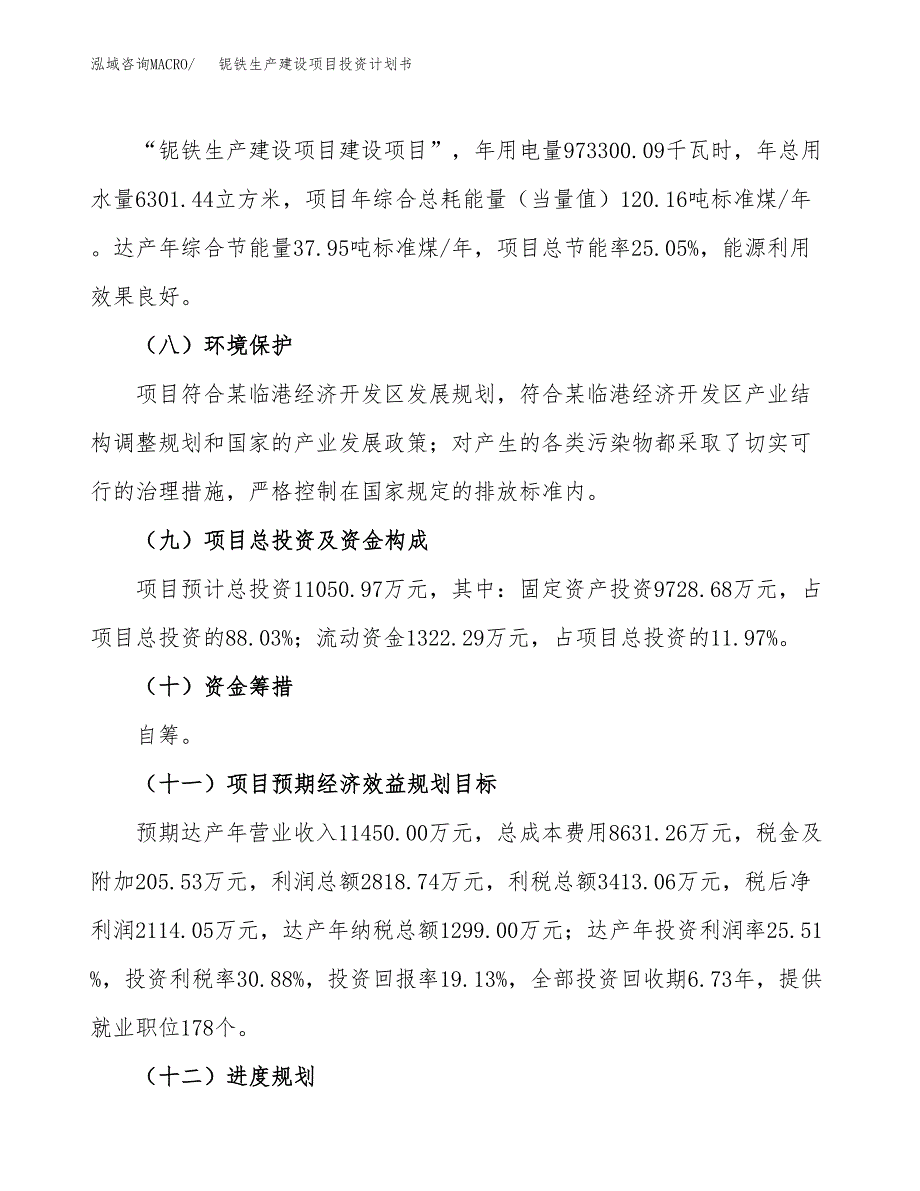 （参考版）铌铁生产建设项目投资计划书_第3页