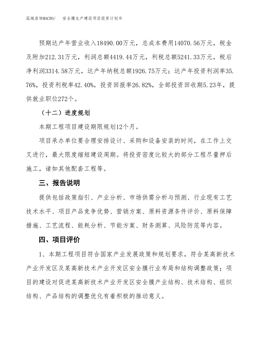 （参考版）安全膜生产建设项目投资计划书_第4页