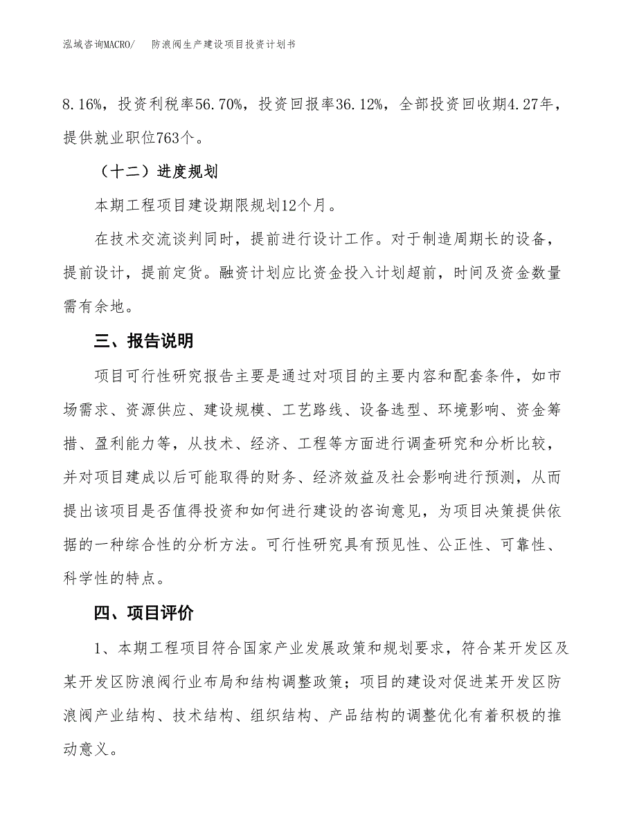 （参考版）防浪阀生产建设项目投资计划书_第4页