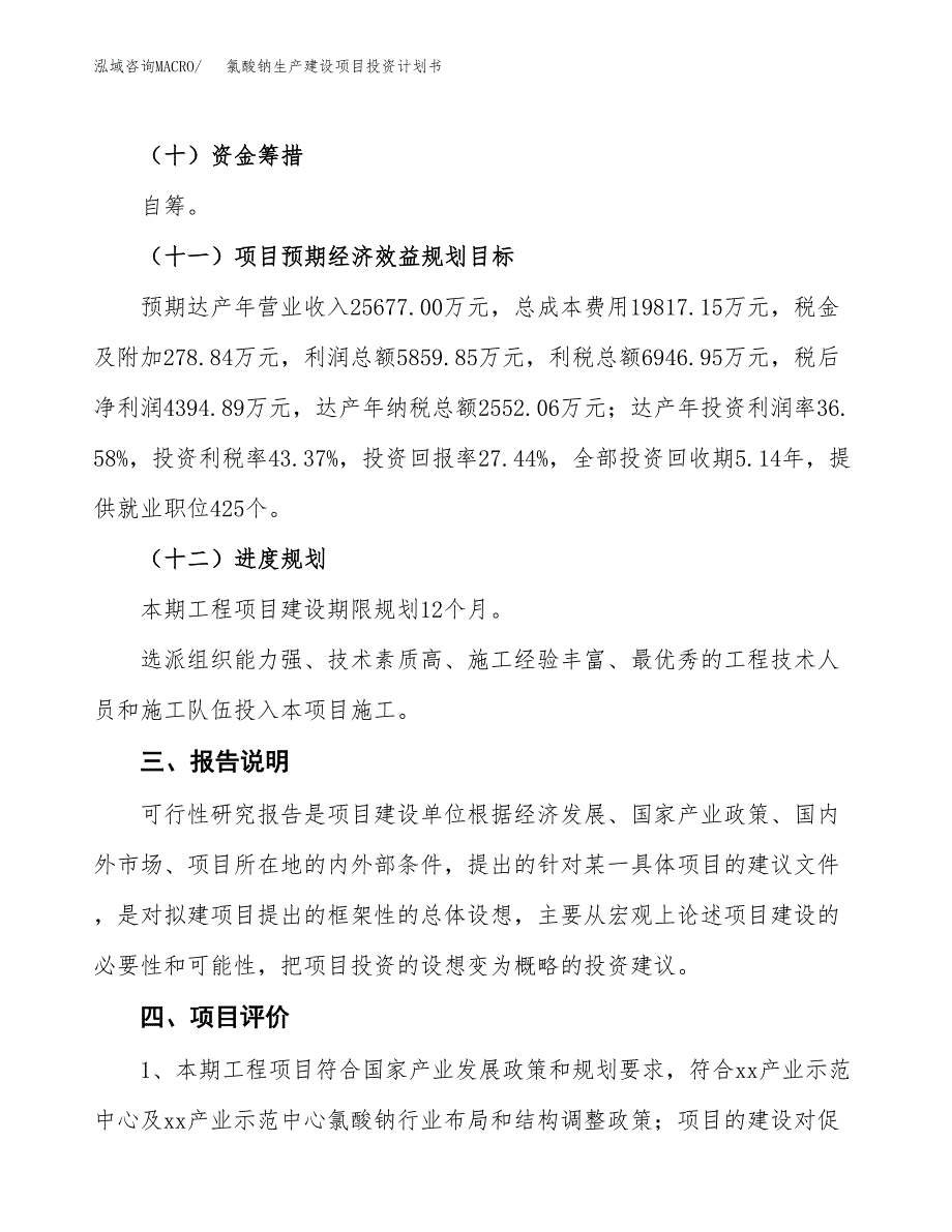 （参考版）氯酸钠生产建设项目投资计划书_第4页