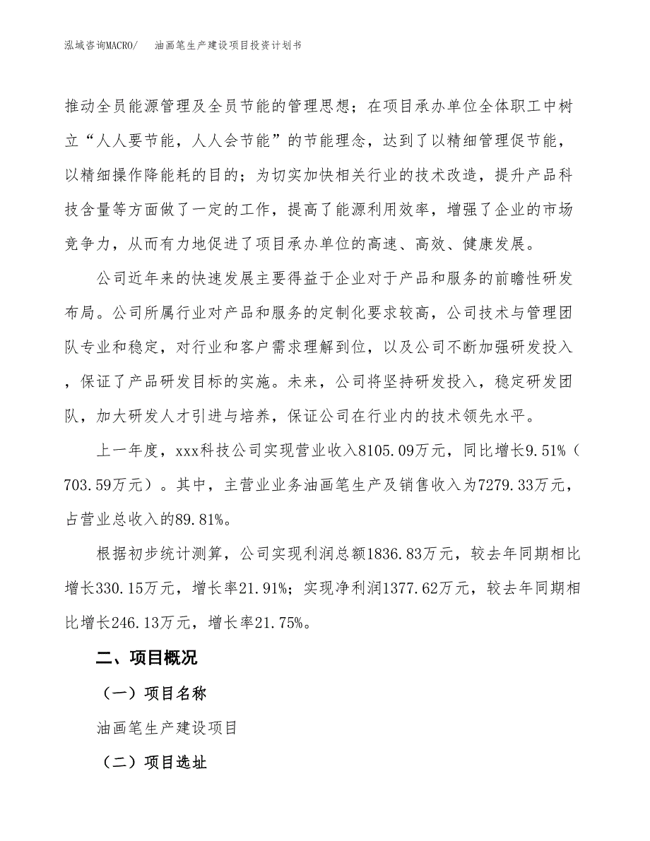 （参考版）油画笔生产建设项目投资计划书_第2页