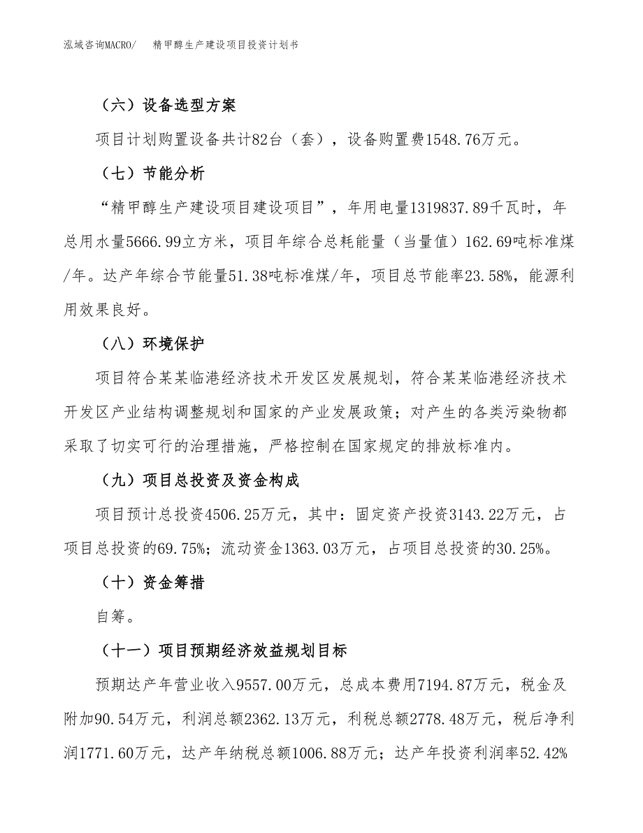 （参考版）精甲醇生产建设项目投资计划书_第3页