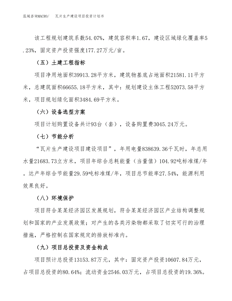 （参考版）瓦片生产建设项目投资计划书_第3页