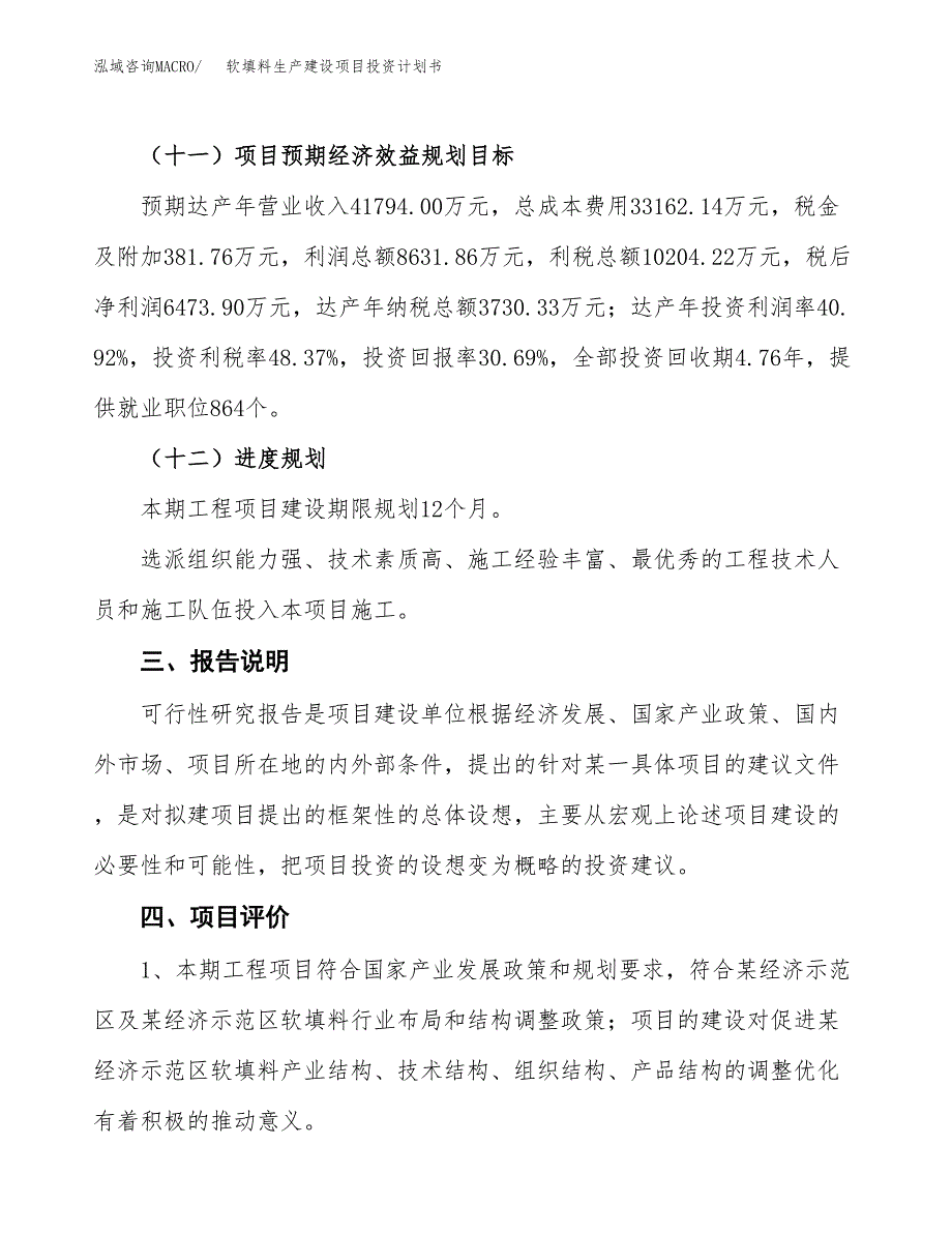 （参考版）软填料生产建设项目投资计划书_第4页