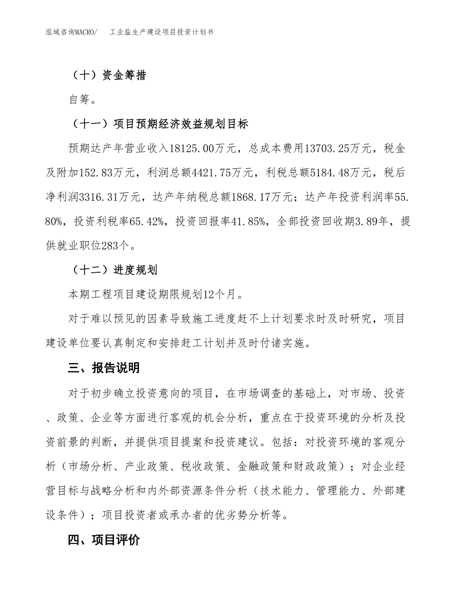 （参考版）工业盐生产建设项目投资计划书_第4页