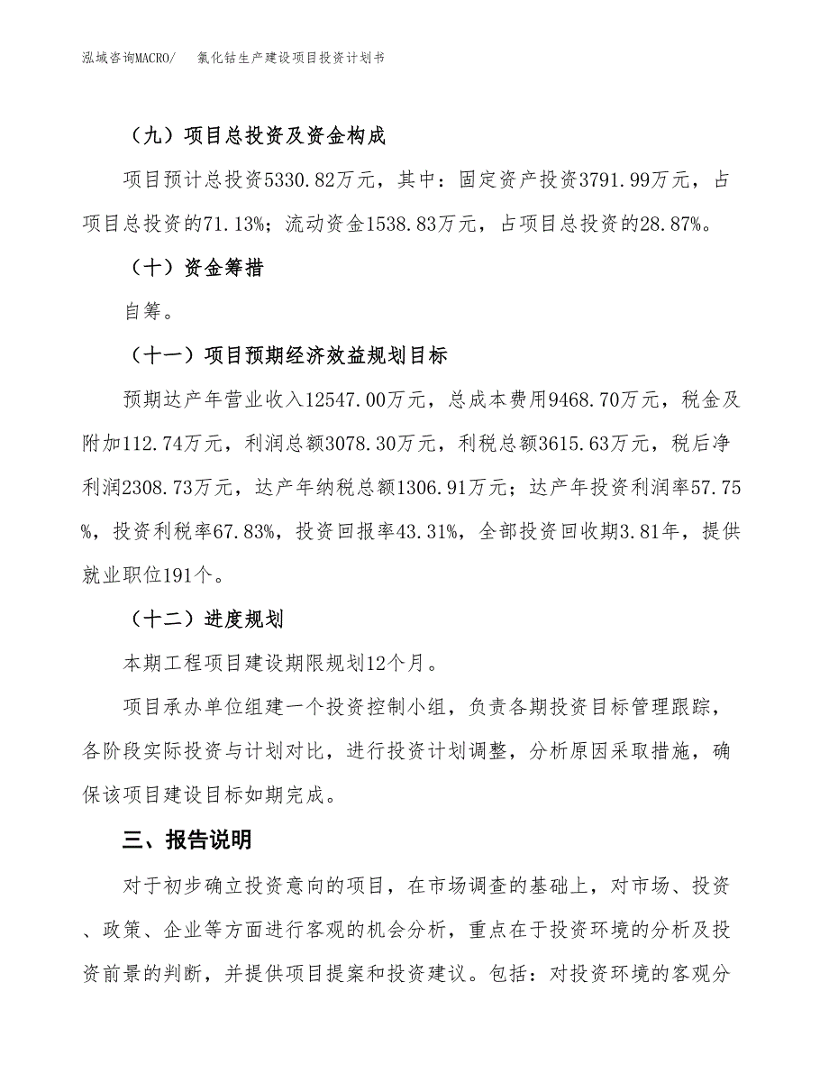 （参考版）氯化钴生产建设项目投资计划书_第4页