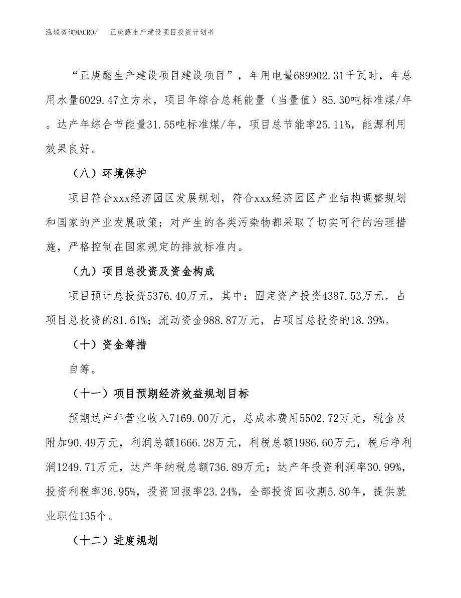 （参考版）正庚醛生产建设项目投资计划书_第3页