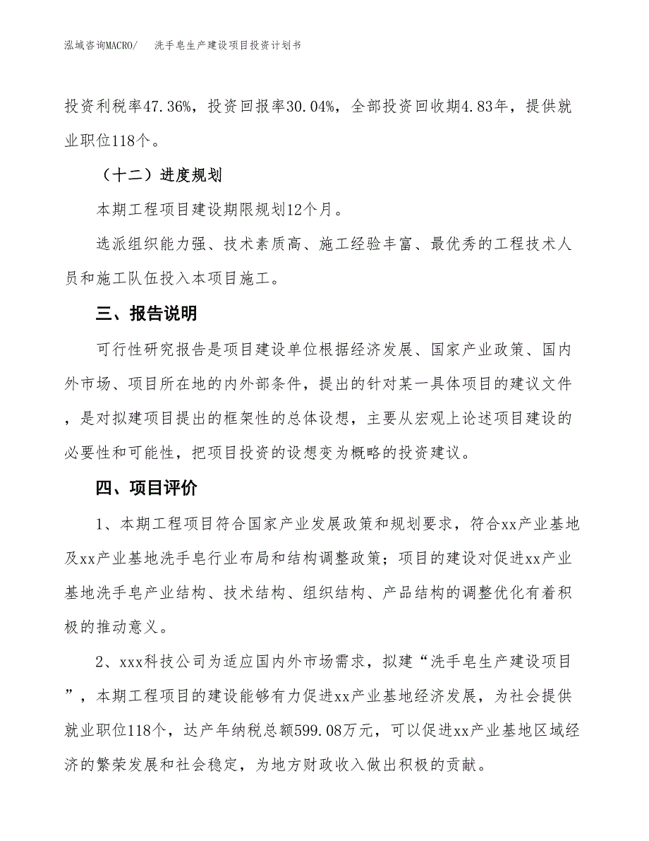 （参考版）洗手皂生产建设项目投资计划书_第4页