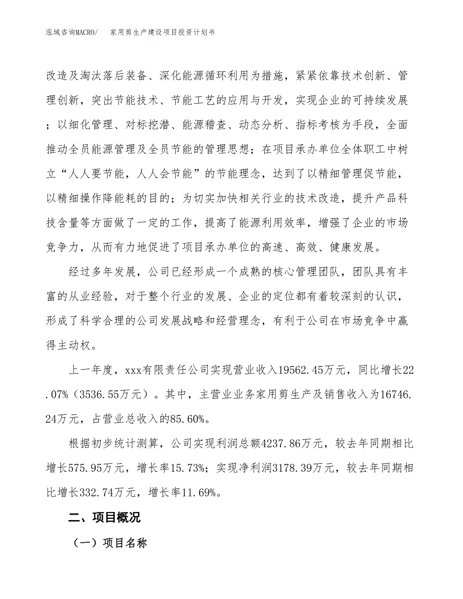 （参考版）家用剪生产建设项目投资计划书_第2页