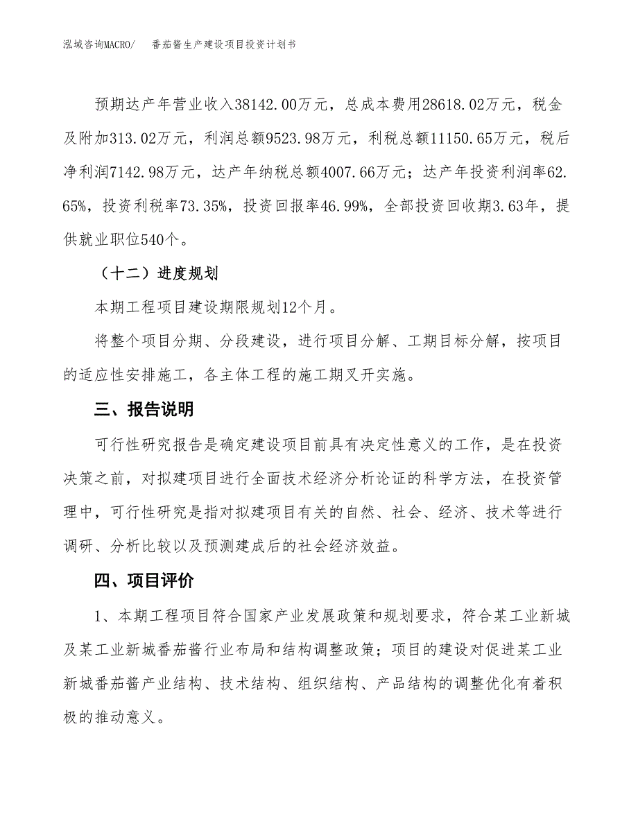 （参考版）番茄酱生产建设项目投资计划书_第4页