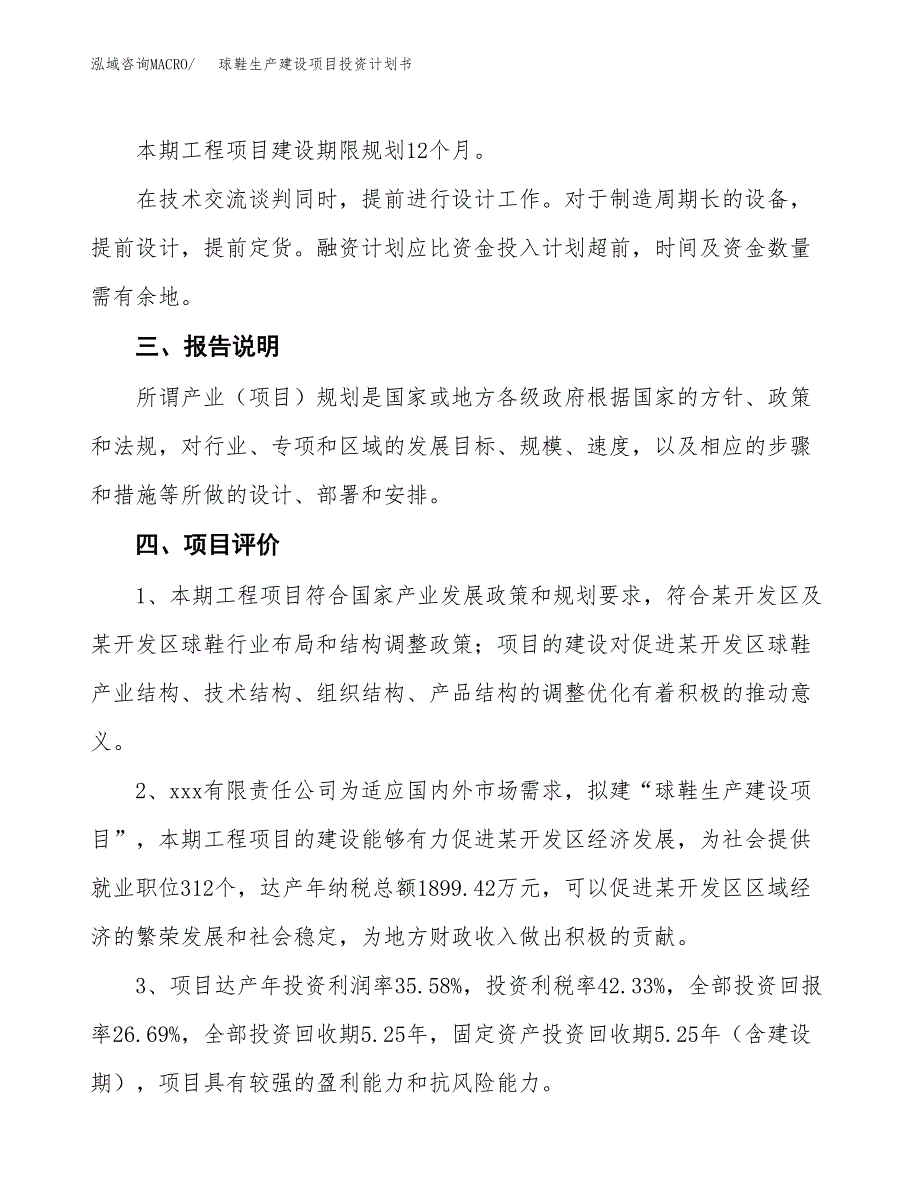 （参考版）球鞋生产建设项目投资计划书_第4页