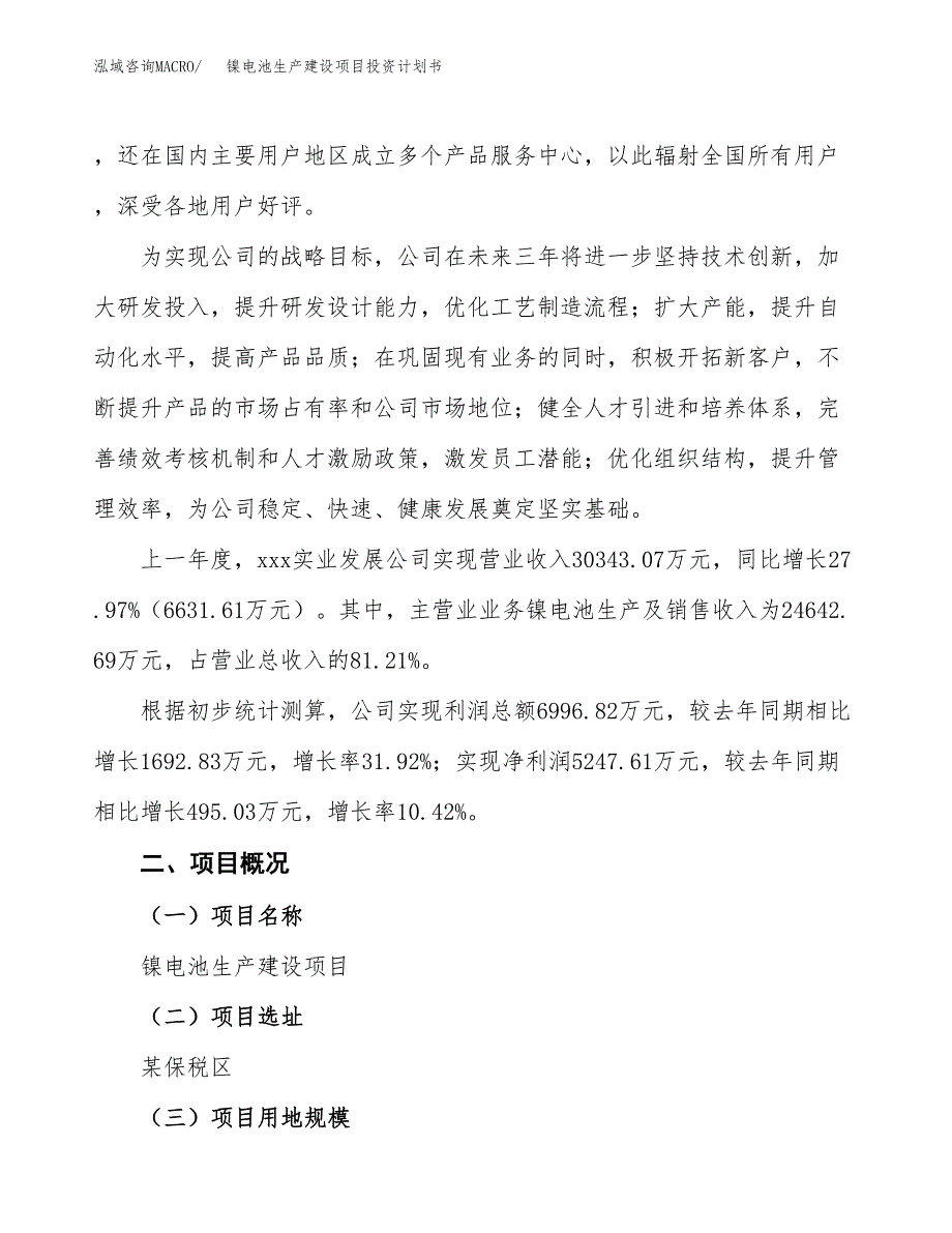 （参考版）镍电池生产建设项目投资计划书_第2页