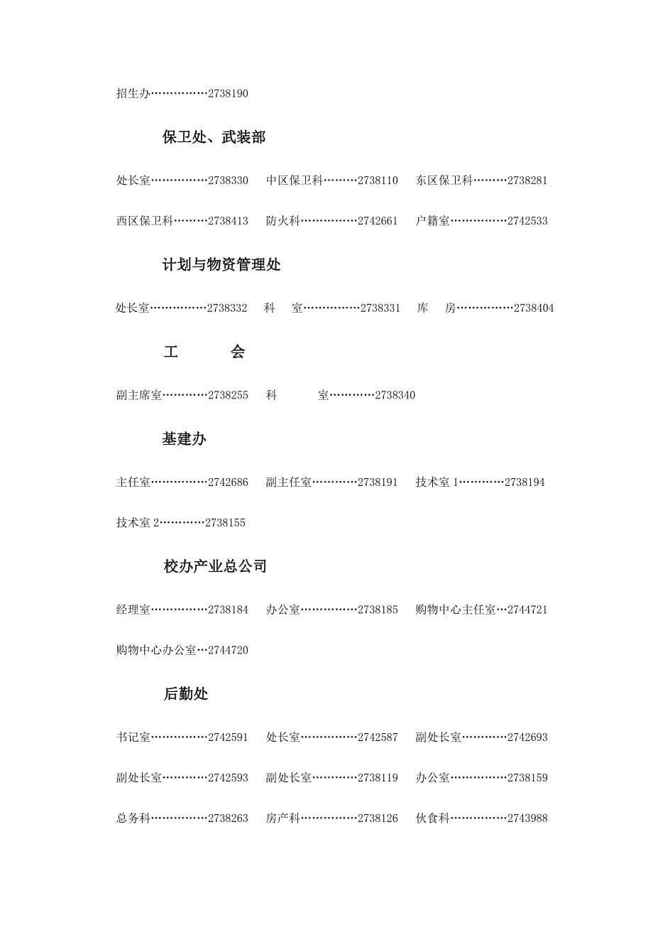 齐齐哈尔大学办公室电话一览表_第5页