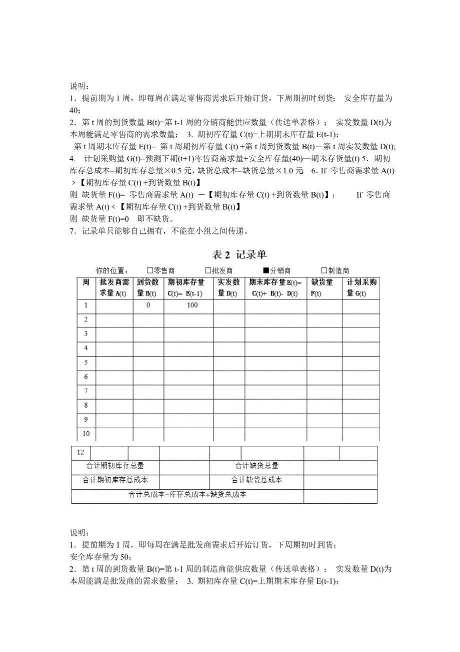 实训项目四：角色扮演——啤酒分销游戏( Microsoft Word 文档_第4页