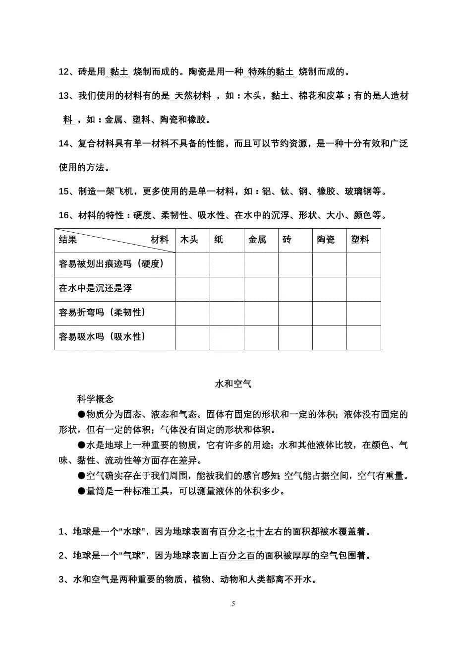 小学科学概念及知识点总汇10338_第5页