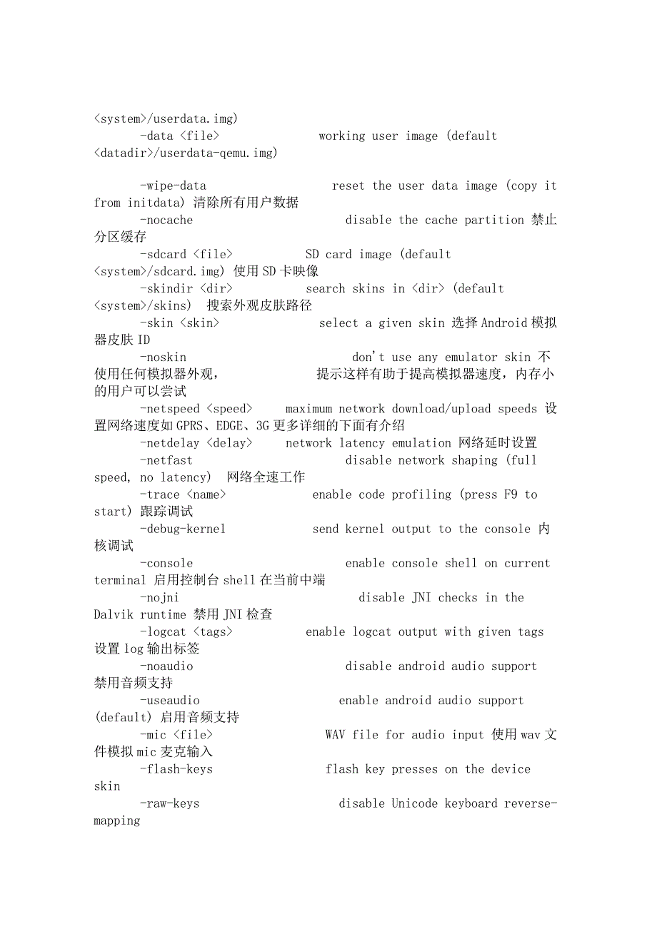 Android模拟器参数大全_第2页