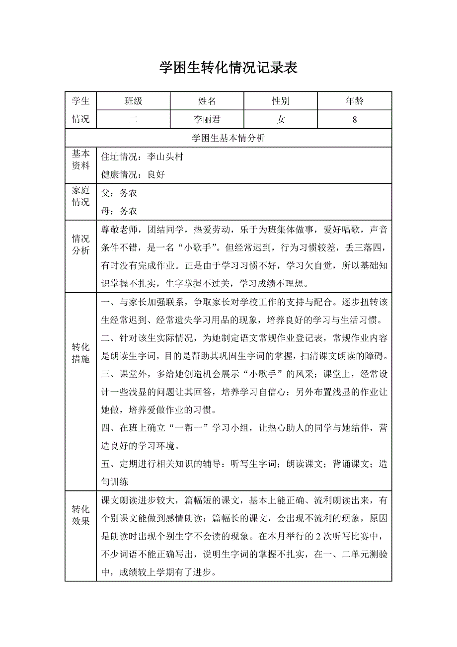 学困生转化情况记录表79983_第3页