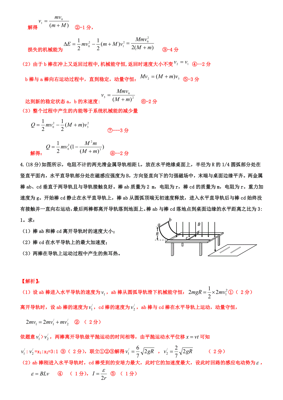 电磁感应中的动量守恒经典题_第3页