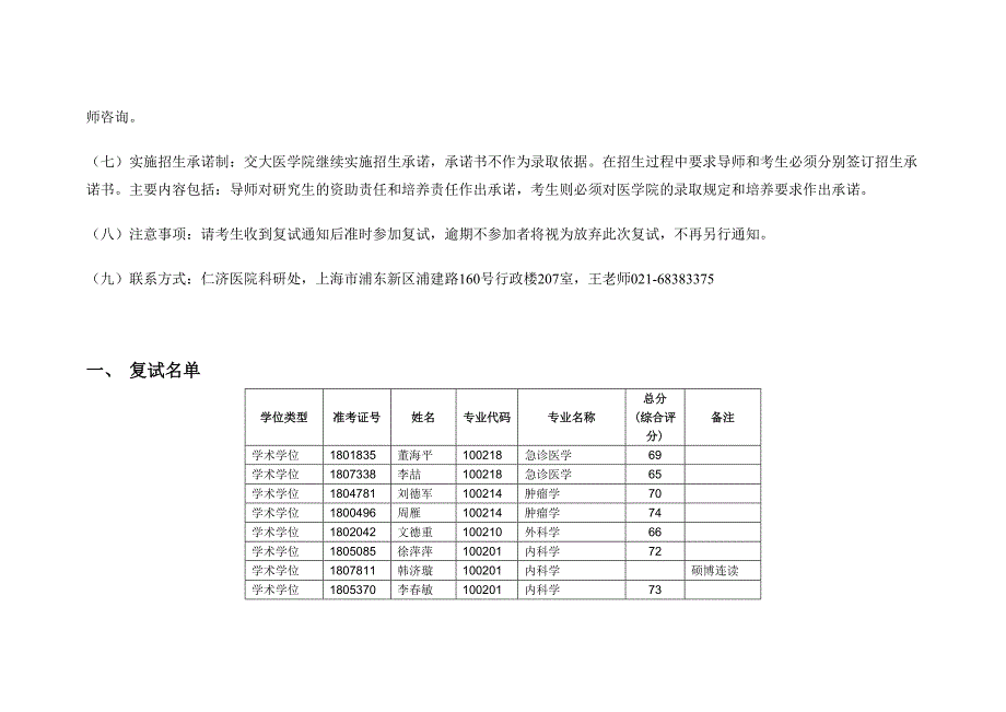 2018年仁济医院博士研究生复试办法_第2页