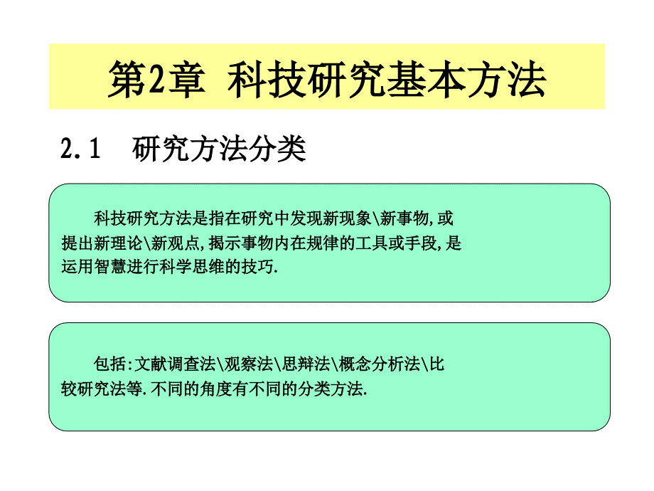 科技创新与论文写作第2版教学课件作者戴起勋等编著第2章节科研基本方法与创新课件幻灯片_第1页