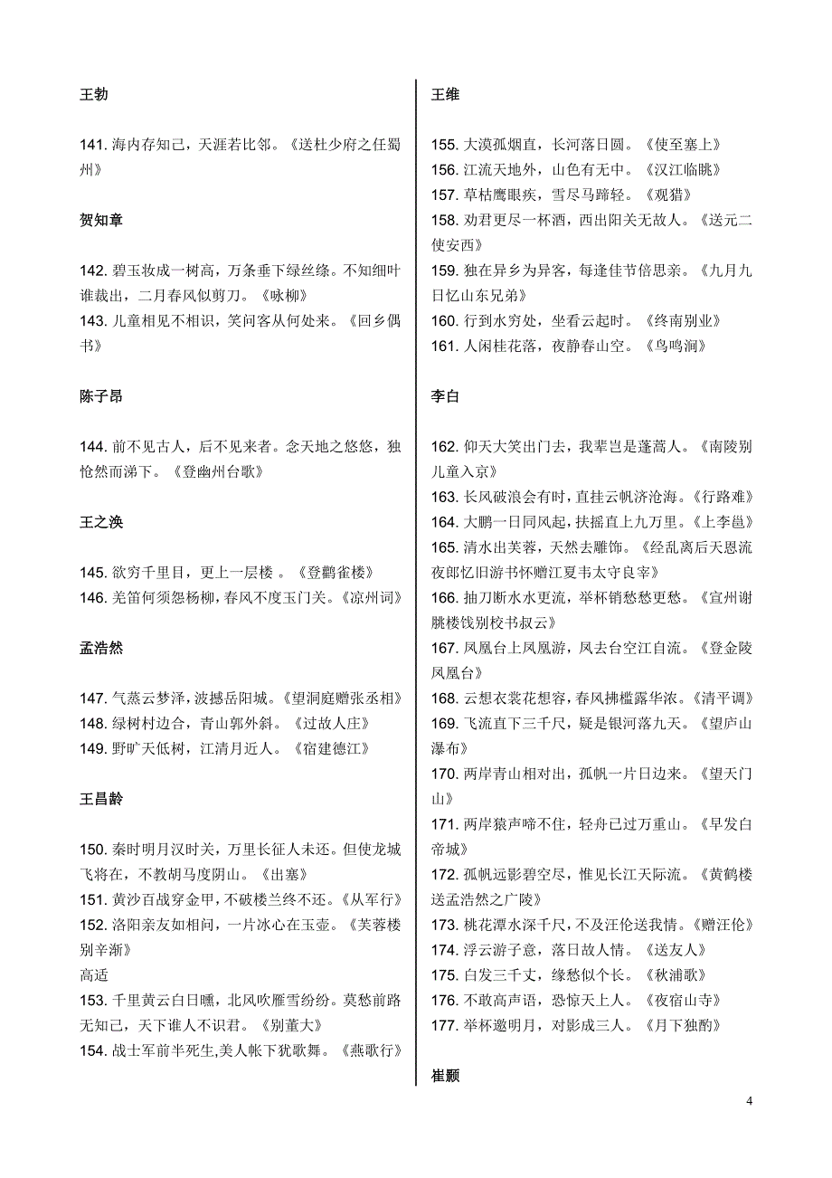 中学生必背历朝历代名篇名句400句_第4页