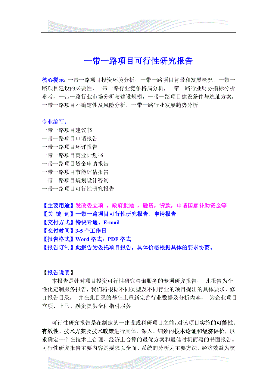 一#带一路项目可行性研究报告-中投信德_第2页