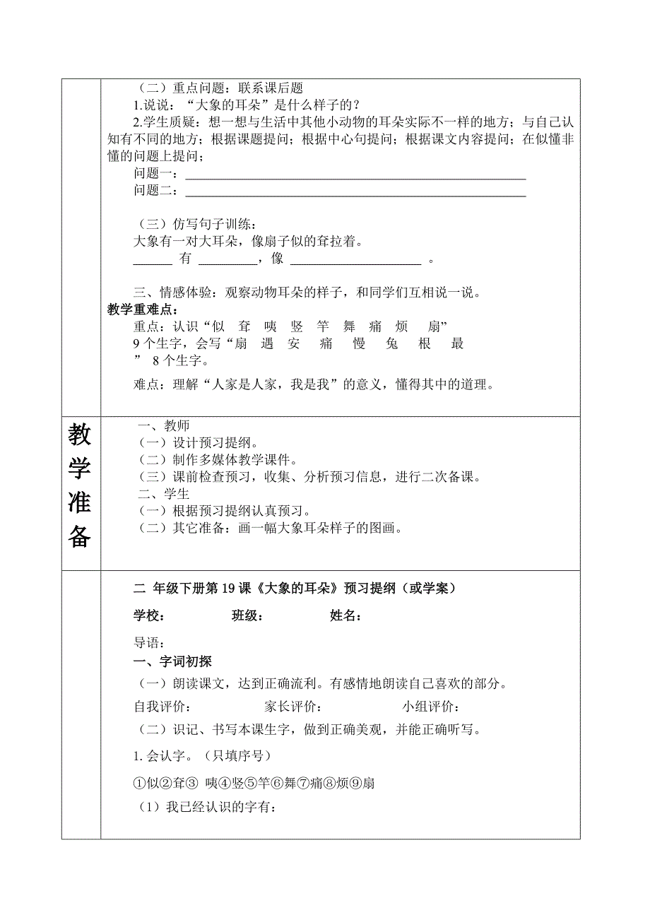 部编小学二年级语文下册第19课《大象的耳朵》_第2页