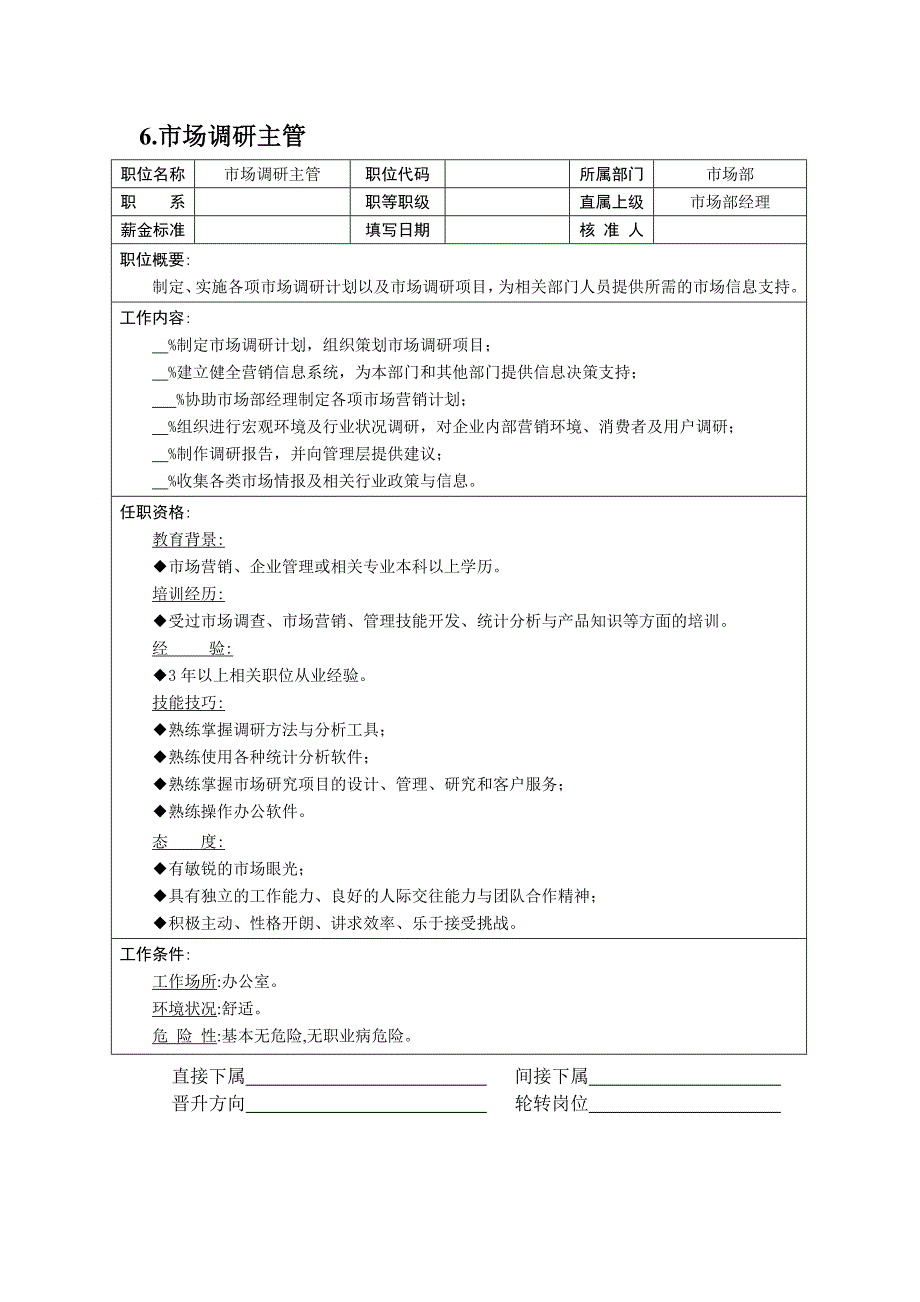 市场部门主管工作职责1_第1页