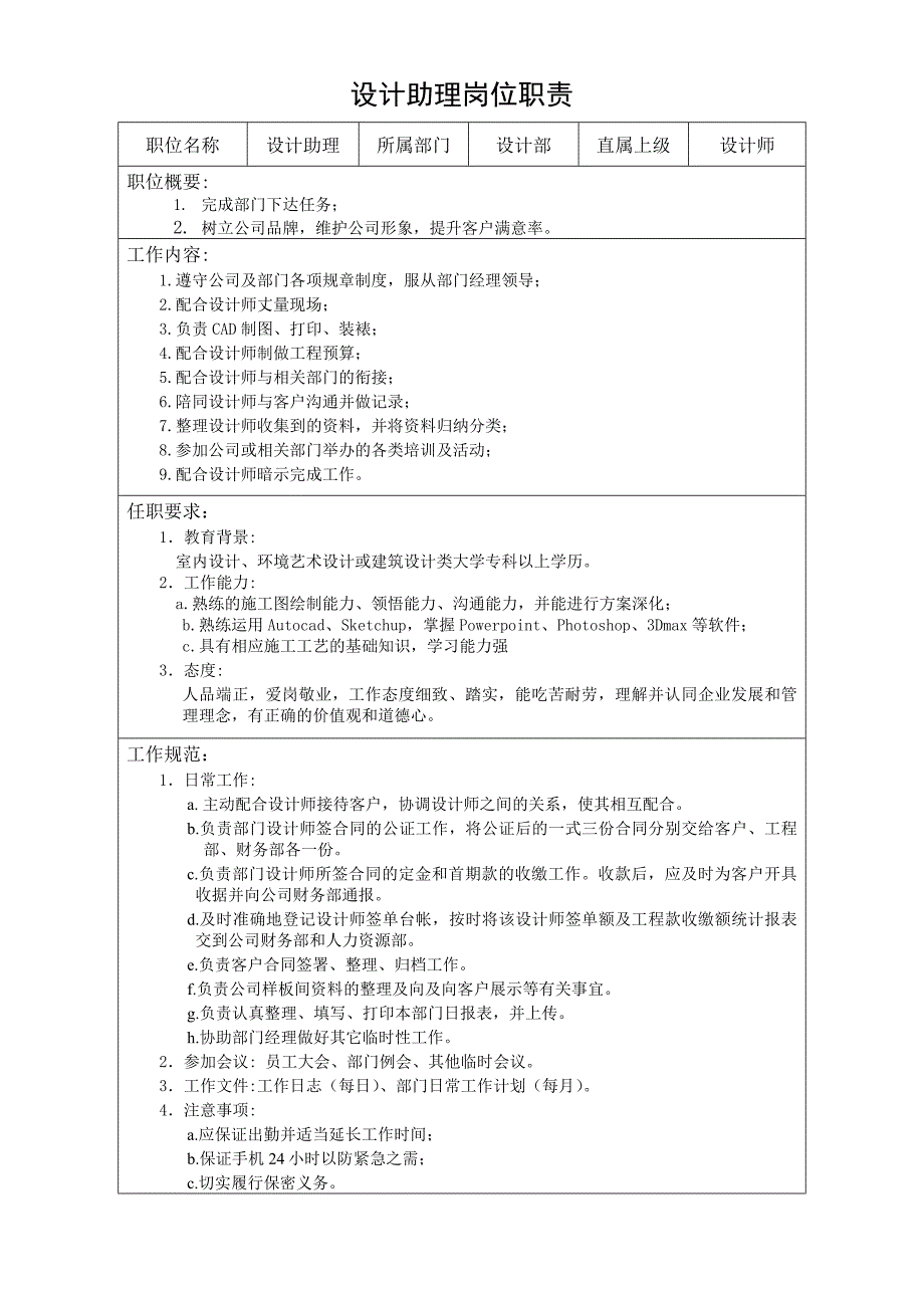 设计助理岗位职责_第1页