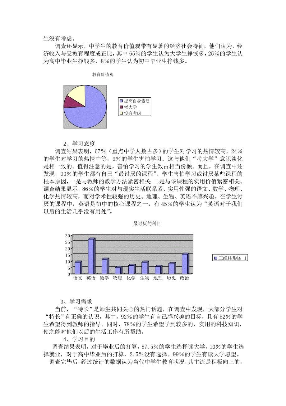 中学教育现状调查研究报告_第5页