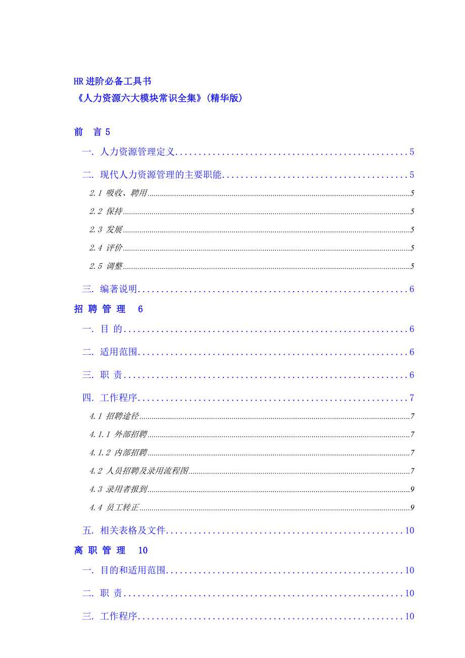 人力资源六大模块常识全集_第1页