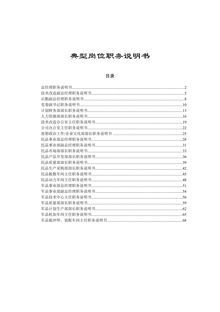 常见的岗位职务介绍_第1页