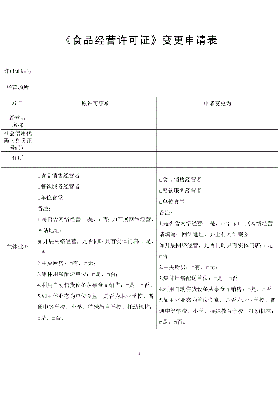 《食品经营许可证》变更申请表资料_第4页