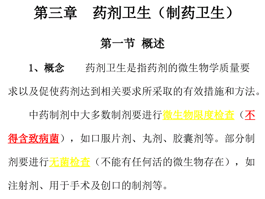 第三章节药剂卫生制药卫生幻灯片_第1页