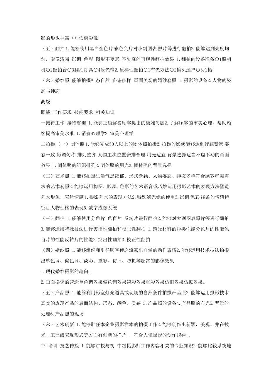 摄影师国家职业标准介绍_第5页