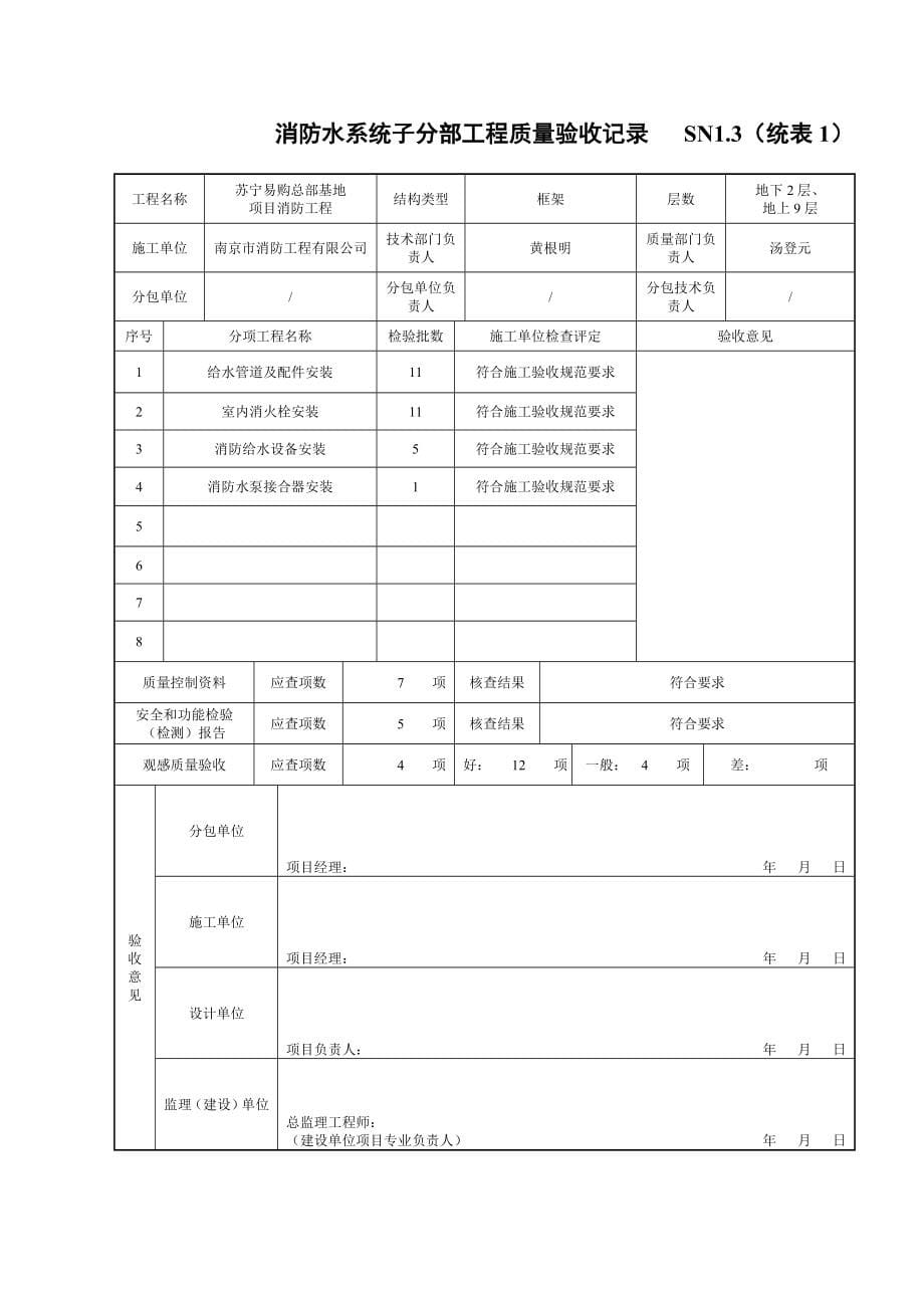 消防知识_消防水系统施工验收资料_第5页