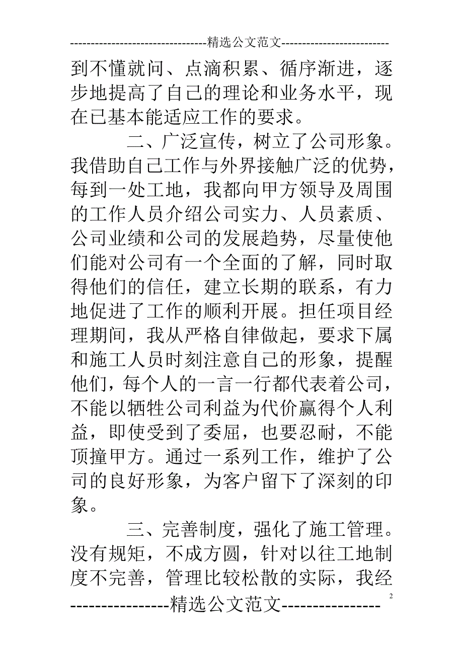 项目经理专业技术总结_第2页