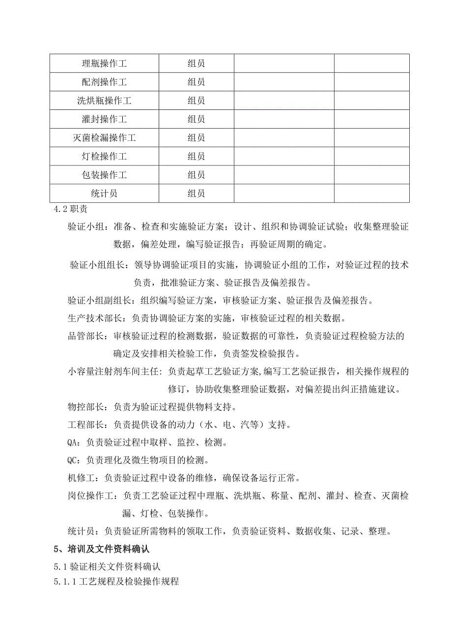 生产管理知识_维生素c注射液工艺验证方案_第5页