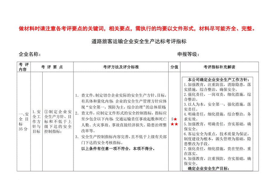 绩效考核_道路旅客运输企业安全生产达标考评指标_第1页