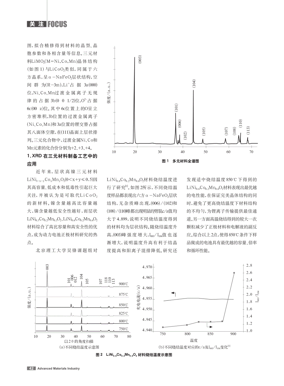 X射线衍射仪在锂离子电池三元正极材料表征中的应用_凡培红.pdf_第2页