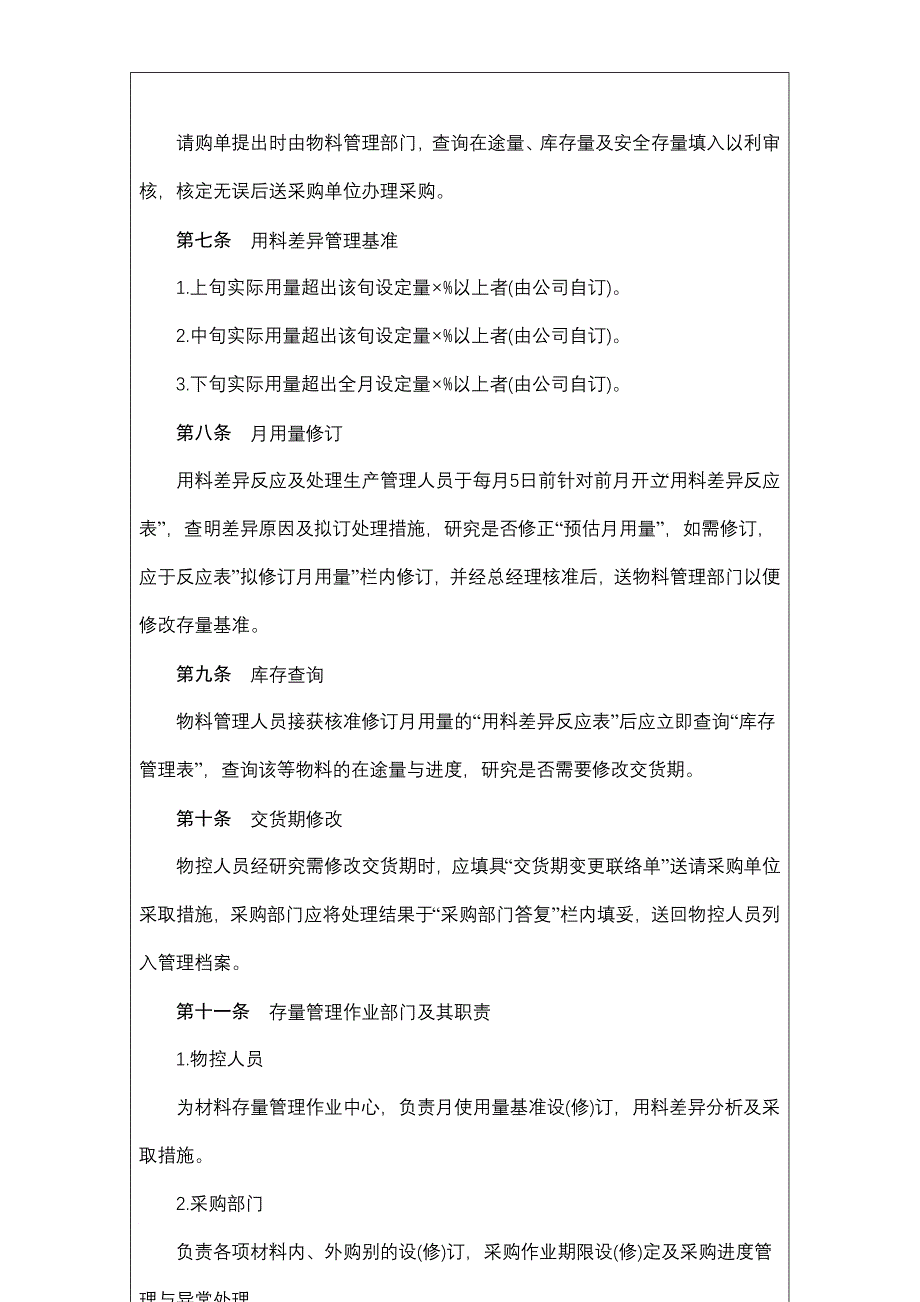 生产制度表格_库存管理制度手册_第4页