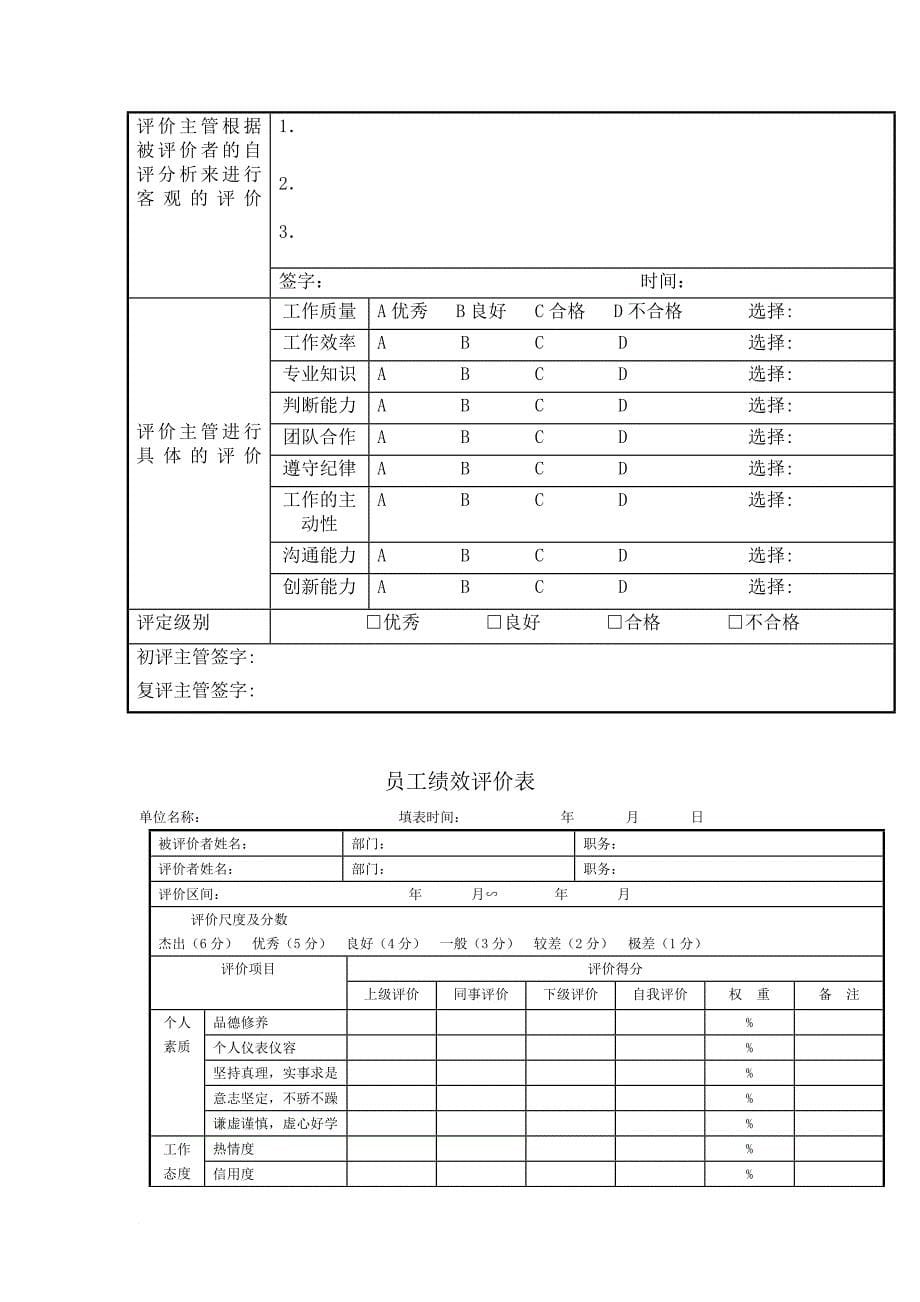 绩效考核_绩效考核表手册127_第5页