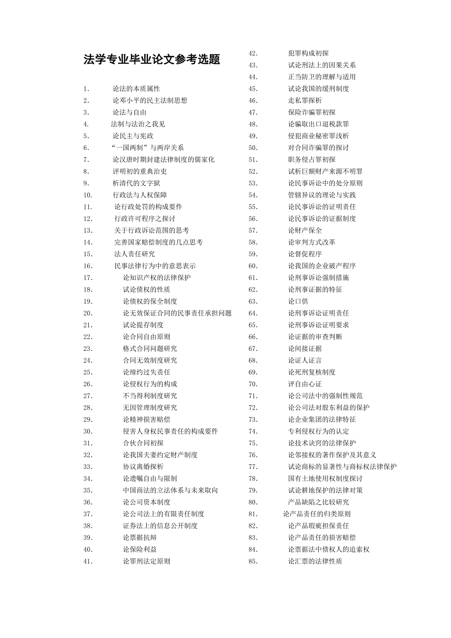 法学专业毕业论文参考选题汕尾市广播电视大学欢迎您_第1页
