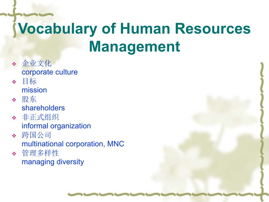 商务英语理论与实务 教学课件 ppt 作者 蒋景东situation 3Additionary Vocabulary of Human Resources_第4页